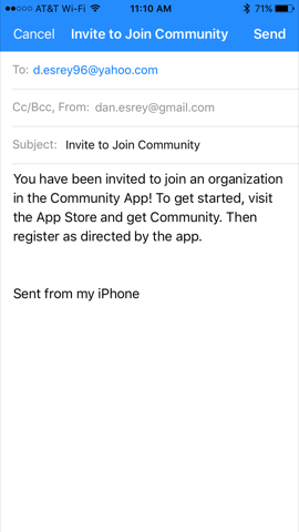 Community Invitation Email